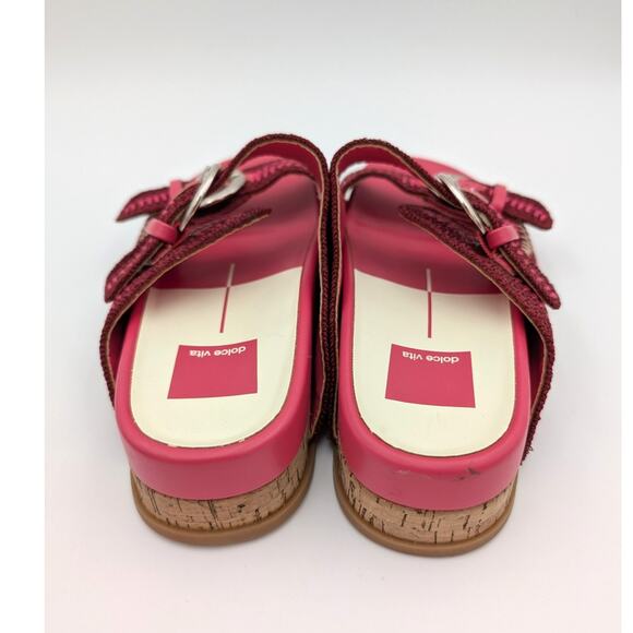 Dolce Vita Ralli Women's Wedge Knit Sandals Double Strap Slide Pink Size US6.5 - Picture 4 of 9
